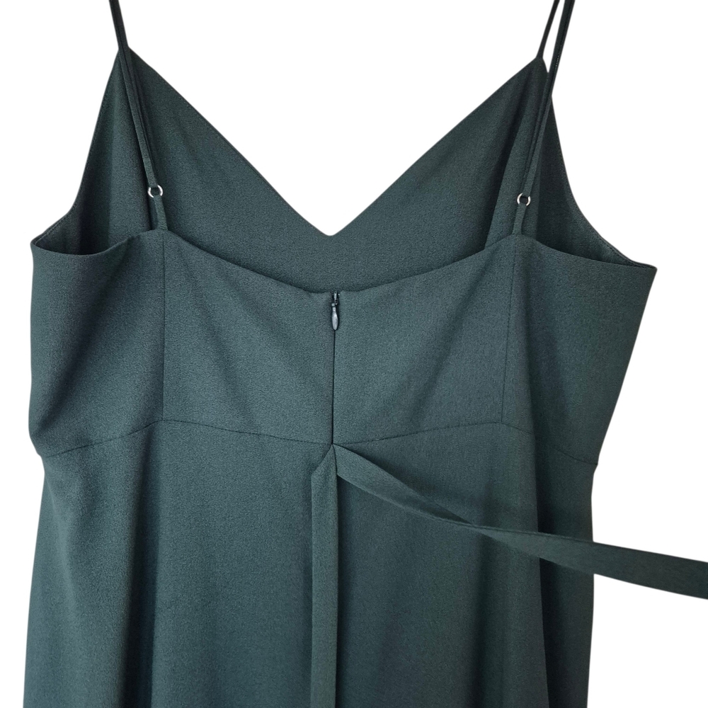 Park & Fifth Abbot Wrap Front Dress Dark Forest Green Color - Picture 7 of 9
